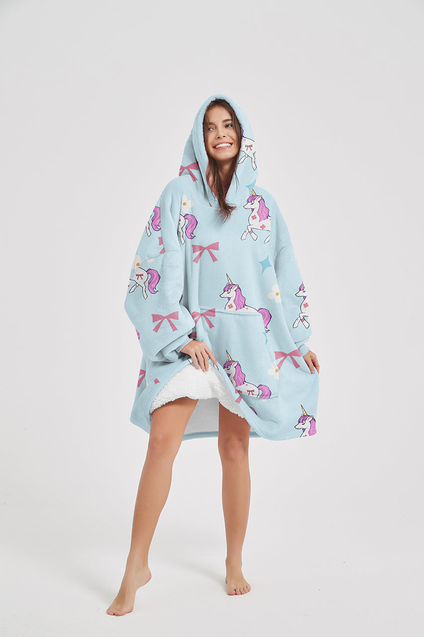 Unicorn ( Blue ) wearable blanket