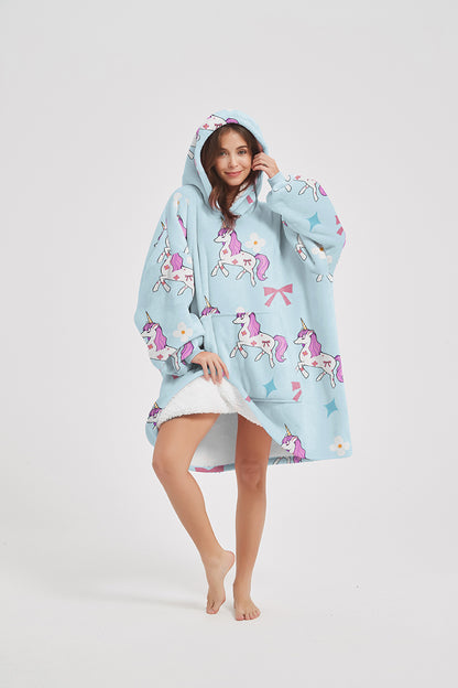 Unicorn ( Blue ) wearable blanket