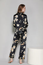 Silk Floral Pattern Womens Pajama Set