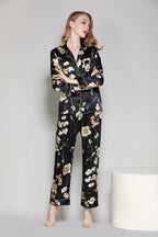 Silk Floral Pattern Womens Pajama Set
