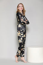 Silk Floral Pattern Womens Pajama Set