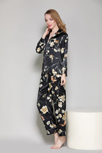 Silk Floral Pattern Womens Pajama Set