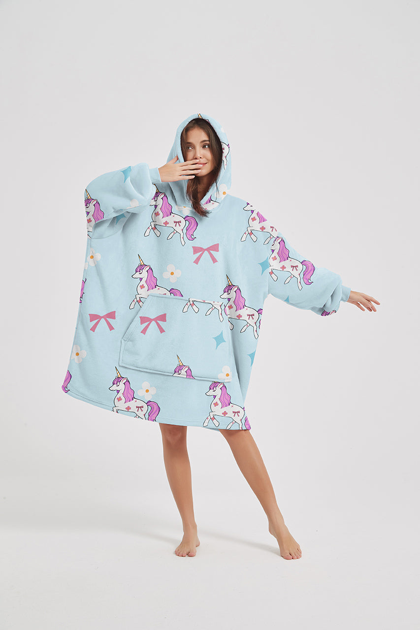 Unicorn ( Blue ) wearable blanket