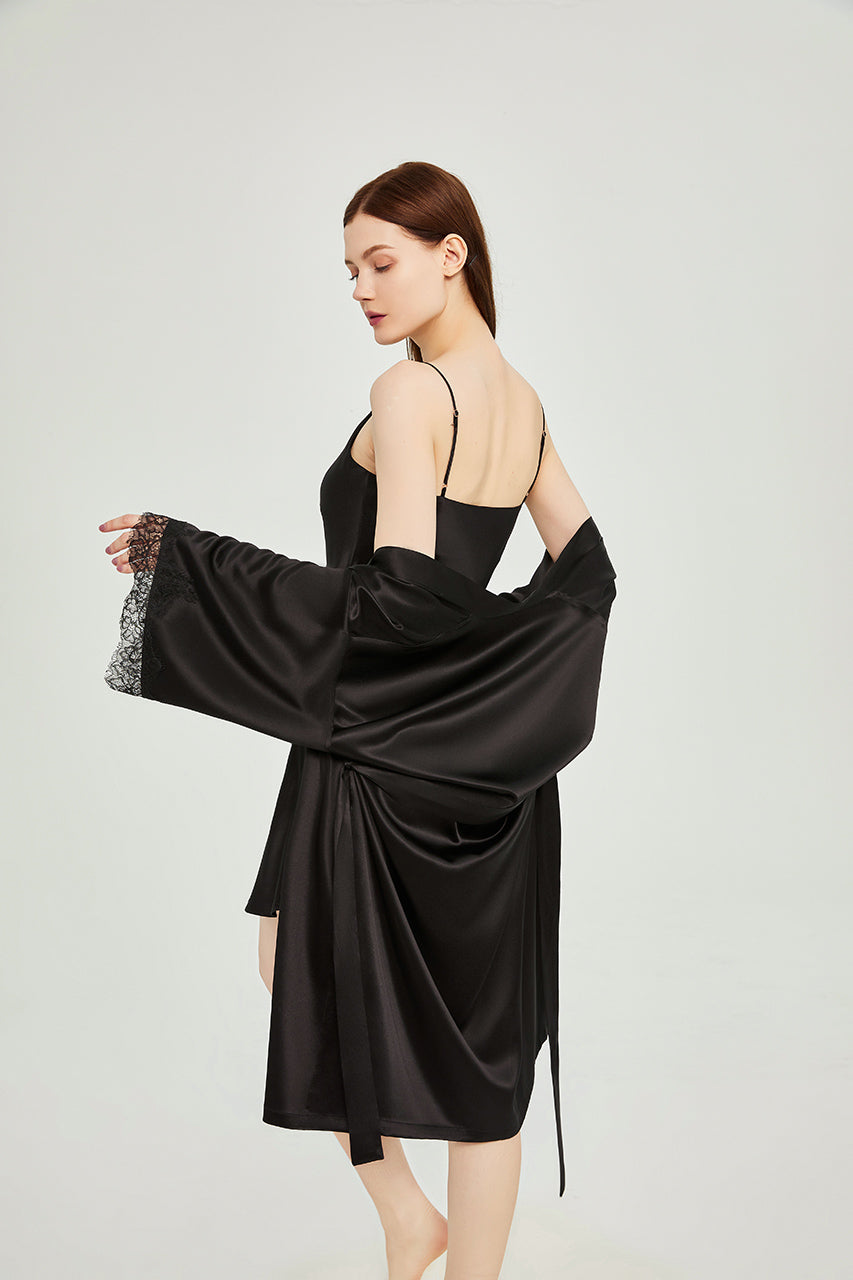 Elegant lace silk nightgown