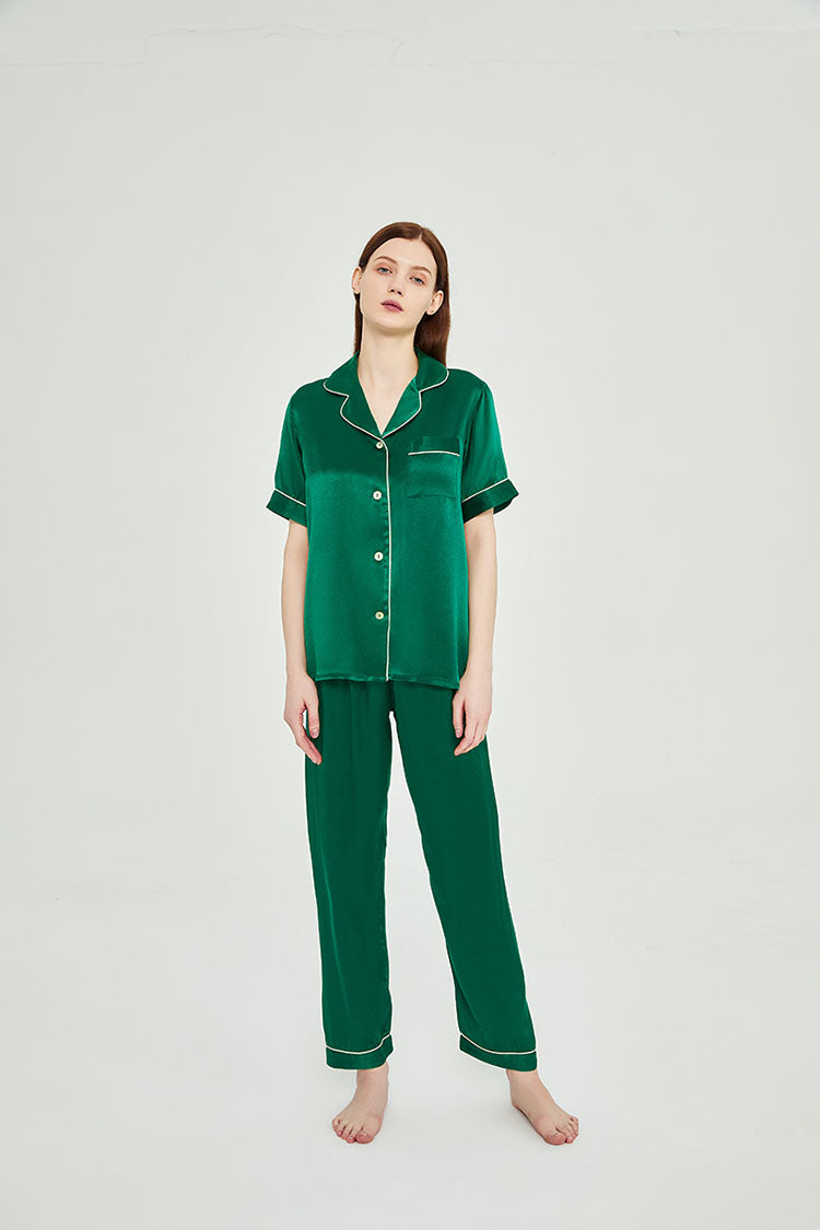Silk Short Sleeve Pajama Set