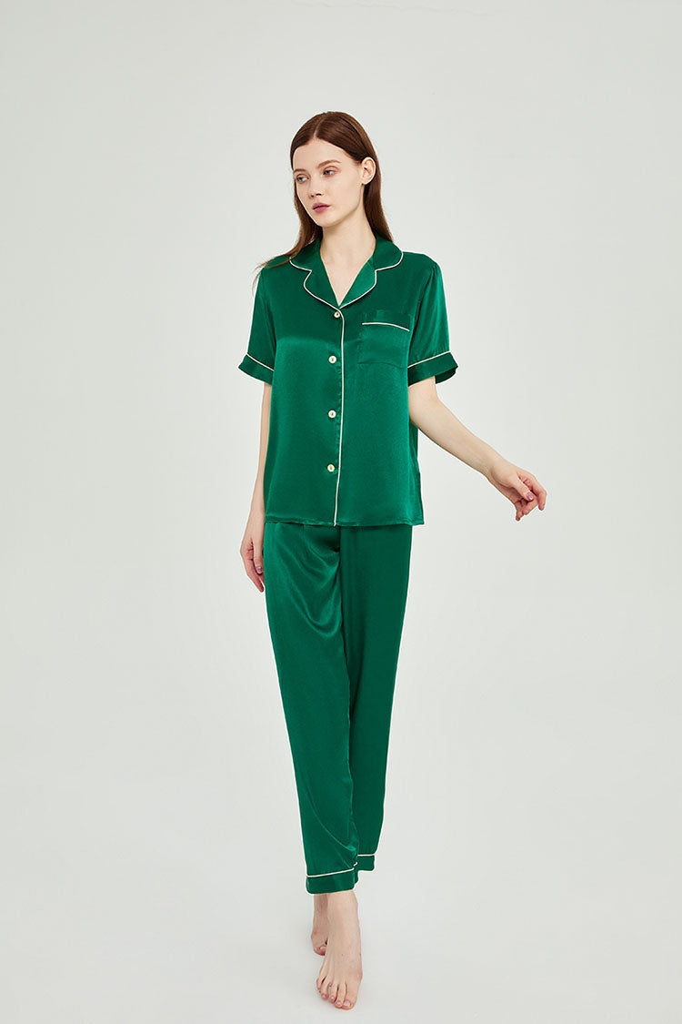 Silk Short Sleeve Pajama Set
