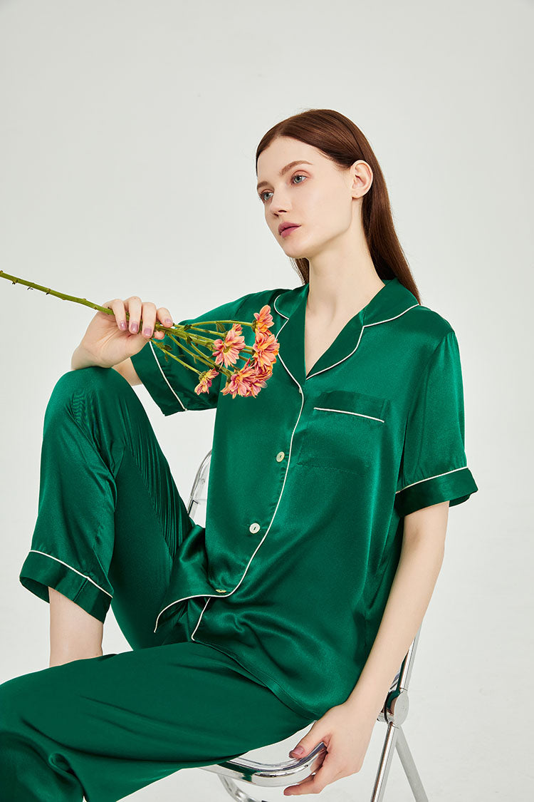 Silk Short Sleeve Pajama Set