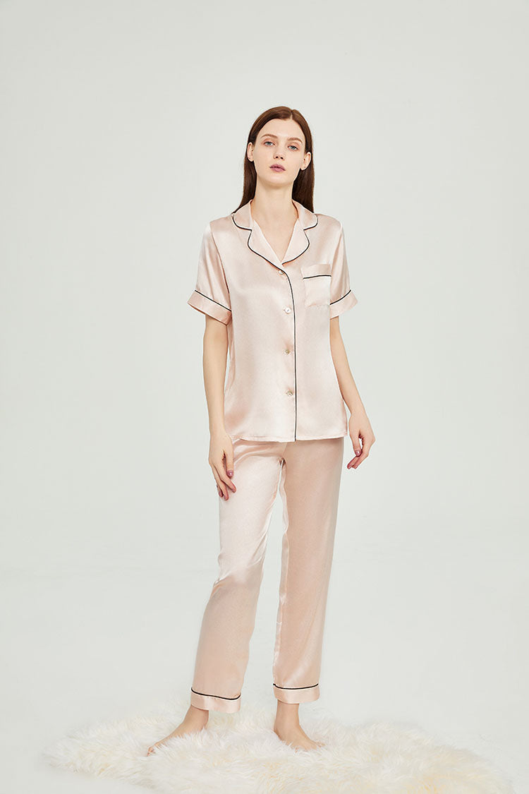 Silk Short Sleeve Pajama Set