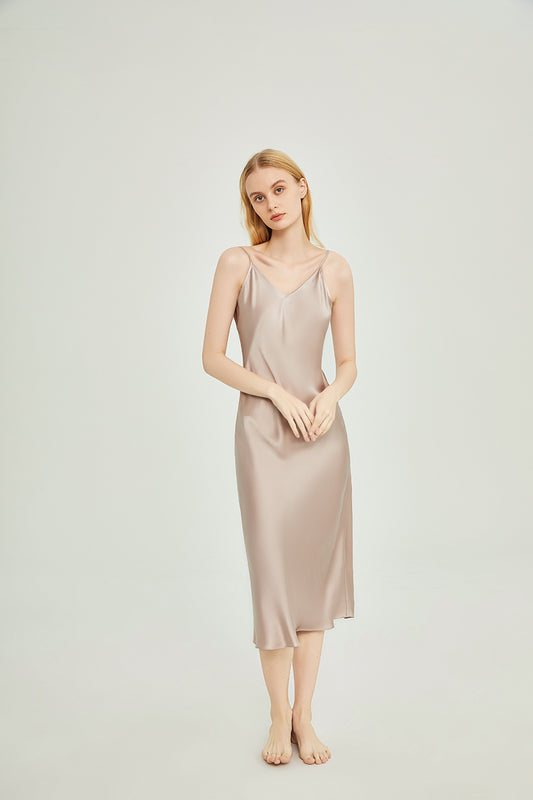 Silk long strap nightdress