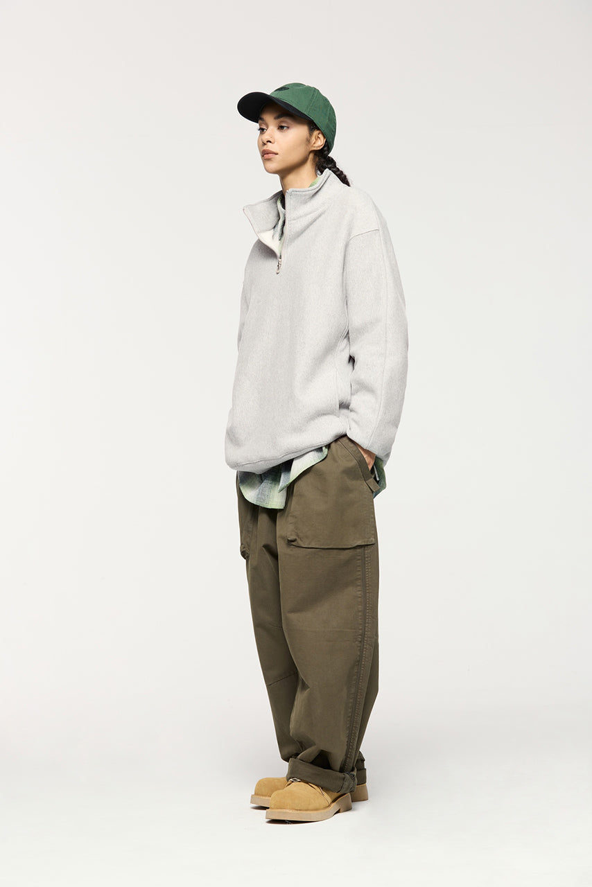 Sudadera con capucha y media cremallera