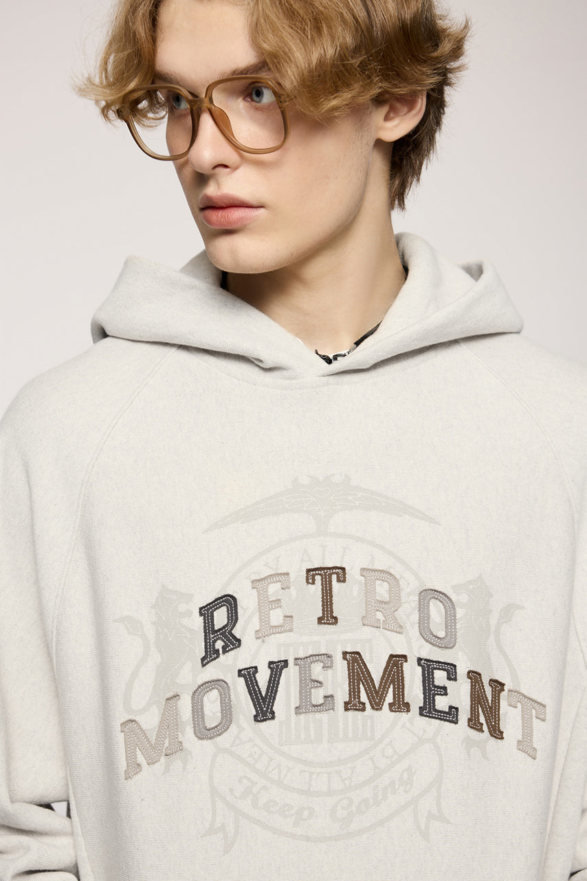 Sudadera con capucha y apliques de movimiento retro