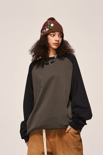 Color block long sleeved T-shirt