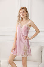 Short  Silk Lacy Nightgown