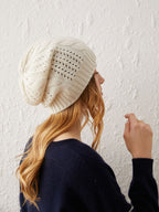 Knit Hat with Hollowed-out Craftsmanship