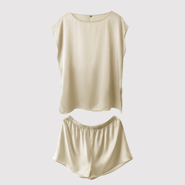 Silk Sleeveless Top & Shorts Pajama Set