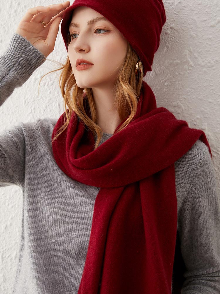 Classic Wool-Cashmere Blend Shawl Scarf