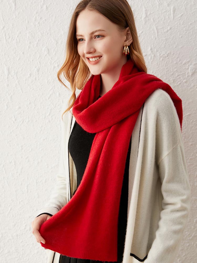 Classic Wool-Cashmere Blend Shawl Scarf