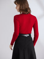 Cashmere Mock Neck Fitted Sweater