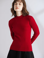 Cashmere Mock Neck Fitted Sweater