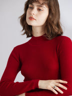 Cashmere Mock Neck Fitted Sweater