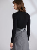 Cashmere Mock Neck Fitted Sweater