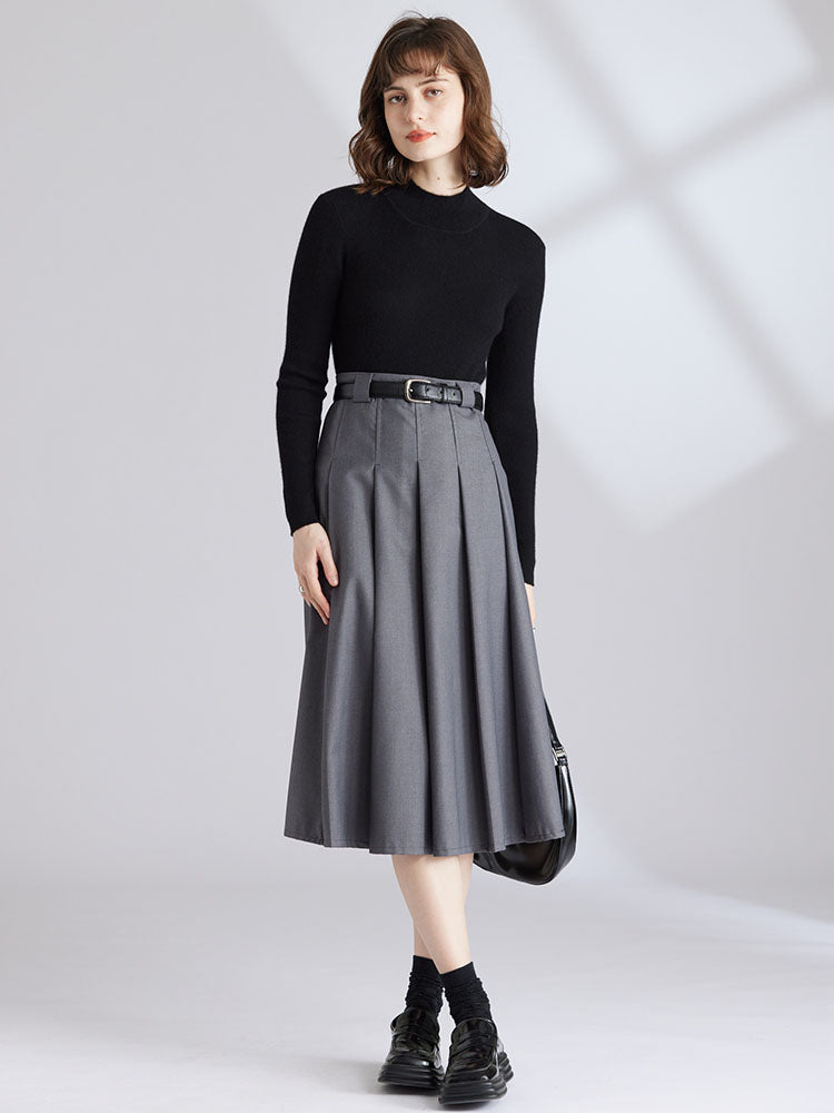 Cashmere Mock Neck Fitted Sweater