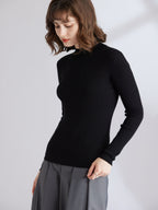 Cashmere Mock Neck Fitted Sweater
