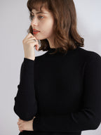 Cashmere Mock Neck Fitted Sweater