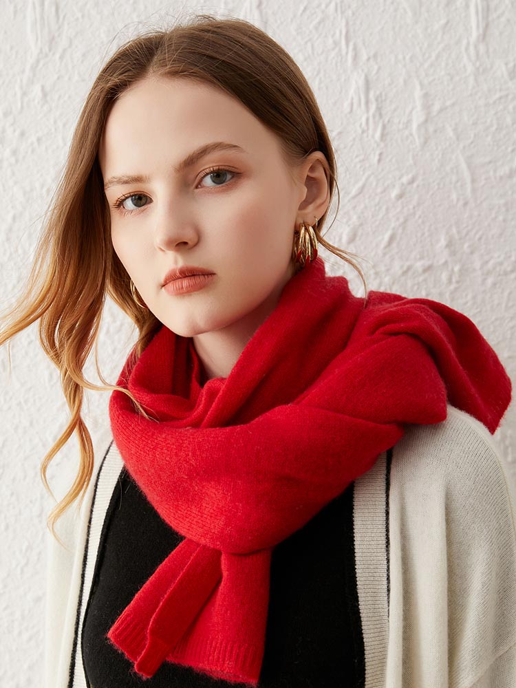 Classic Wool-Cashmere Blend Shawl Scarf