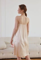Silk Lace Trimmed Robe & Nightdress Set