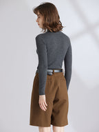 Cashmere Mock Neck Fitted Sweater
