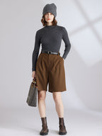 Cashmere Mock Neck Fitted Sweater