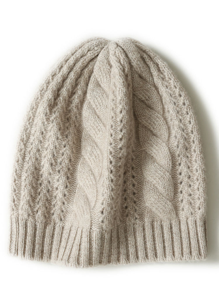 Knit Hat with Hollowed-out Craftsmanship