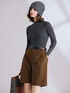 Cashmere Mock Neck Fitted Sweater