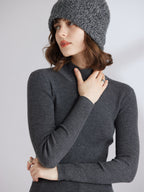 Cashmere Mock Neck Fitted Sweater