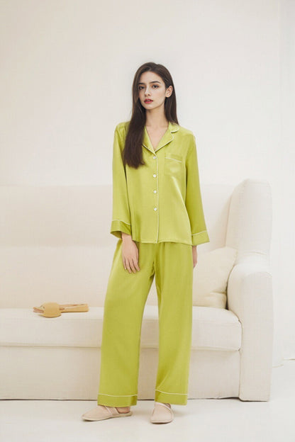 Classic long sleeve silk pajama set