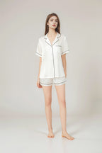 Short sleeve top & shorts silk pajama set