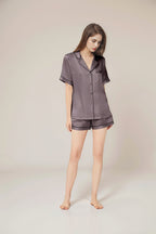 Short sleeve top & shorts silk pajama set