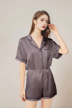 Short sleeve top & shorts silk pajama set