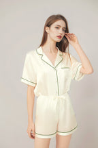 Short sleeve top & shorts silk pajama set