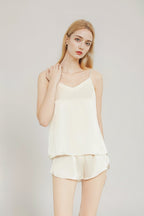 Conjunto de pijama de camisola y pantalones cortos de seda