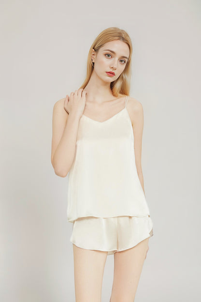 Silk cami & shorts pajama set