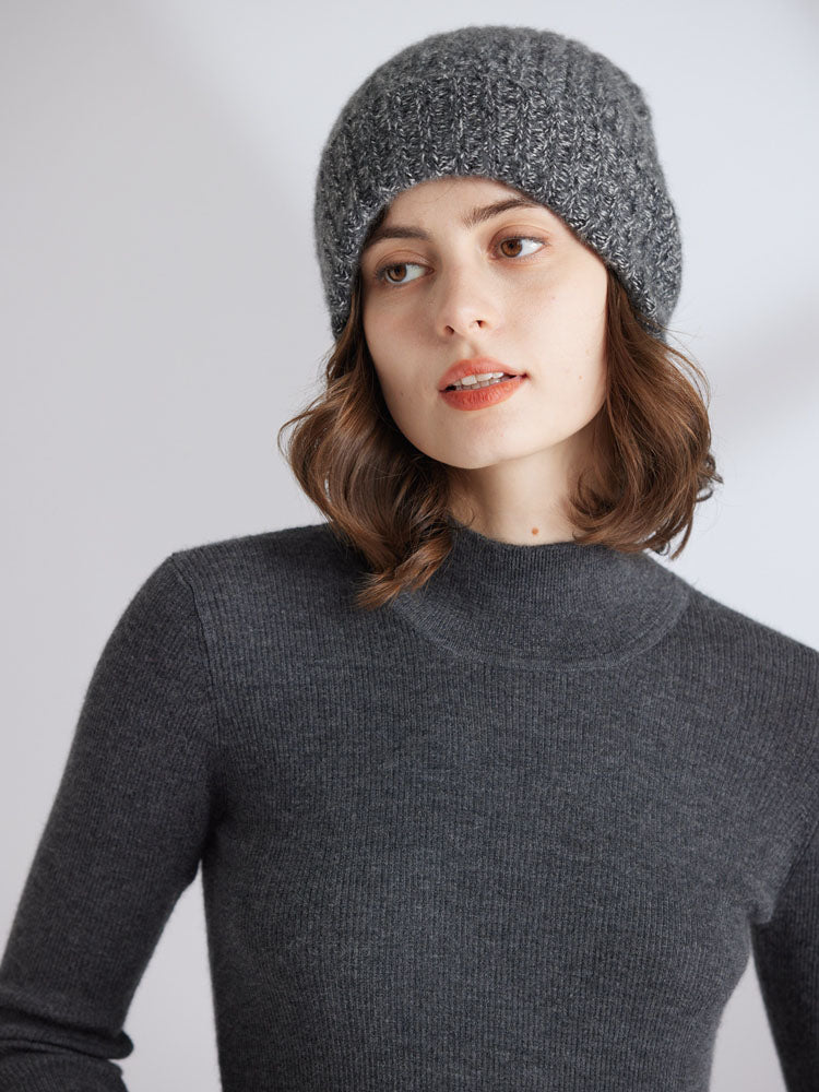 Cashmere Mock Neck Fitted Sweater