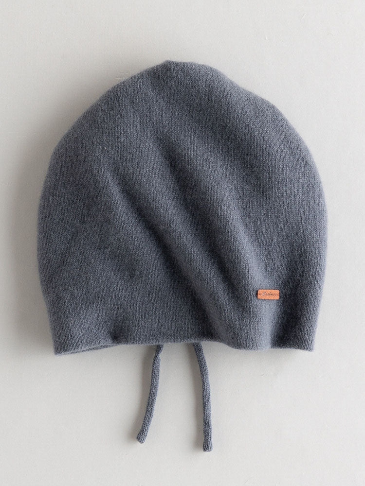Double-layer Cashmere Drawstring Hat