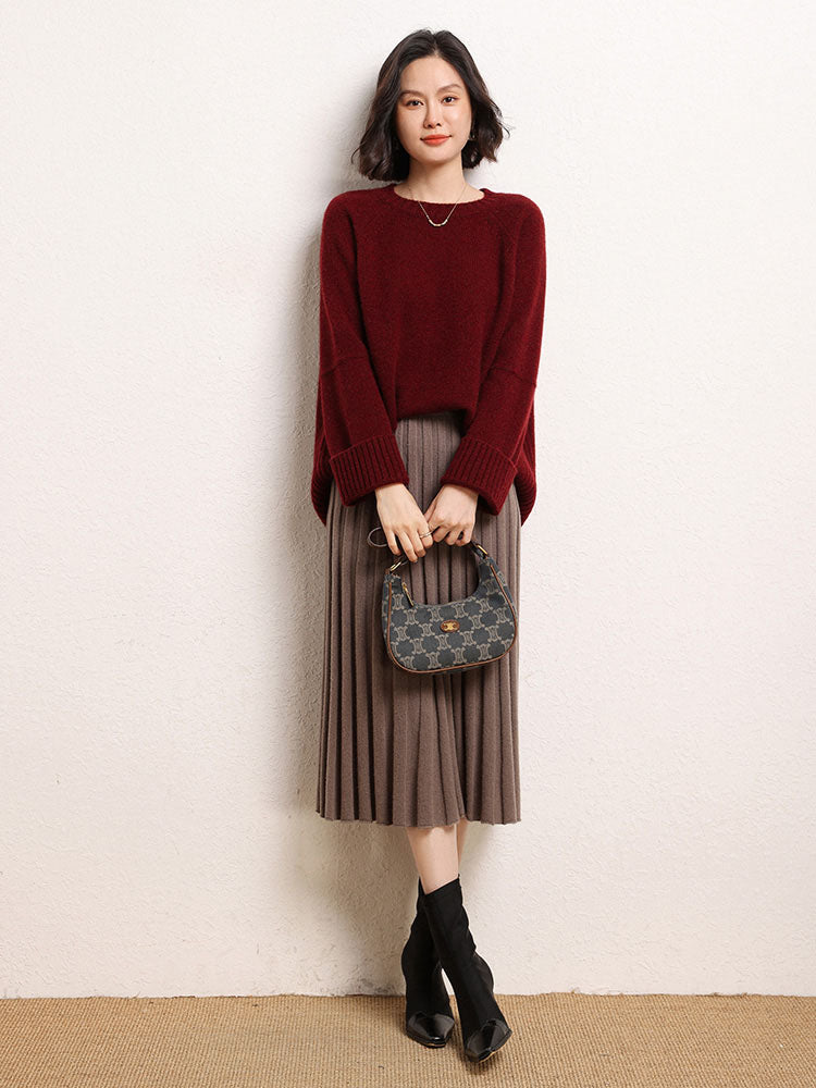Drop-shoulder Crew Neck Pullover