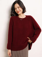 Drop-shoulder Crew Neck Pullover