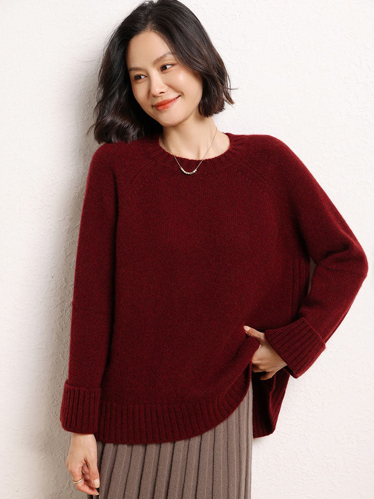 Drop-shoulder Crew Neck Pullover