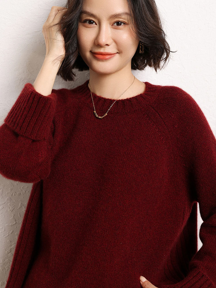Drop-shoulder Crew Neck Pullover