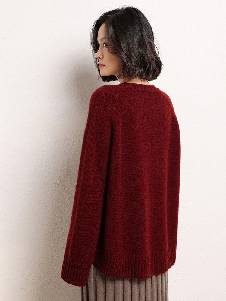 Drop-shoulder Crew Neck Pullover