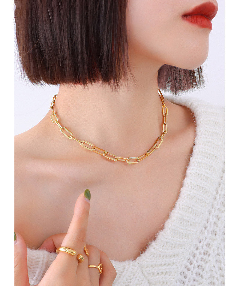 18K Gold-Plated Geometric Necklace